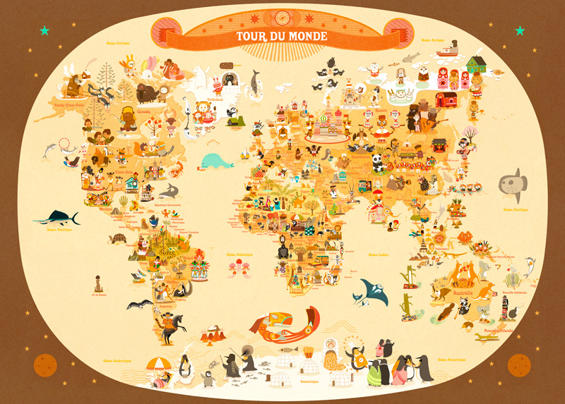 world map for kids. A Super Cute World Map Poster